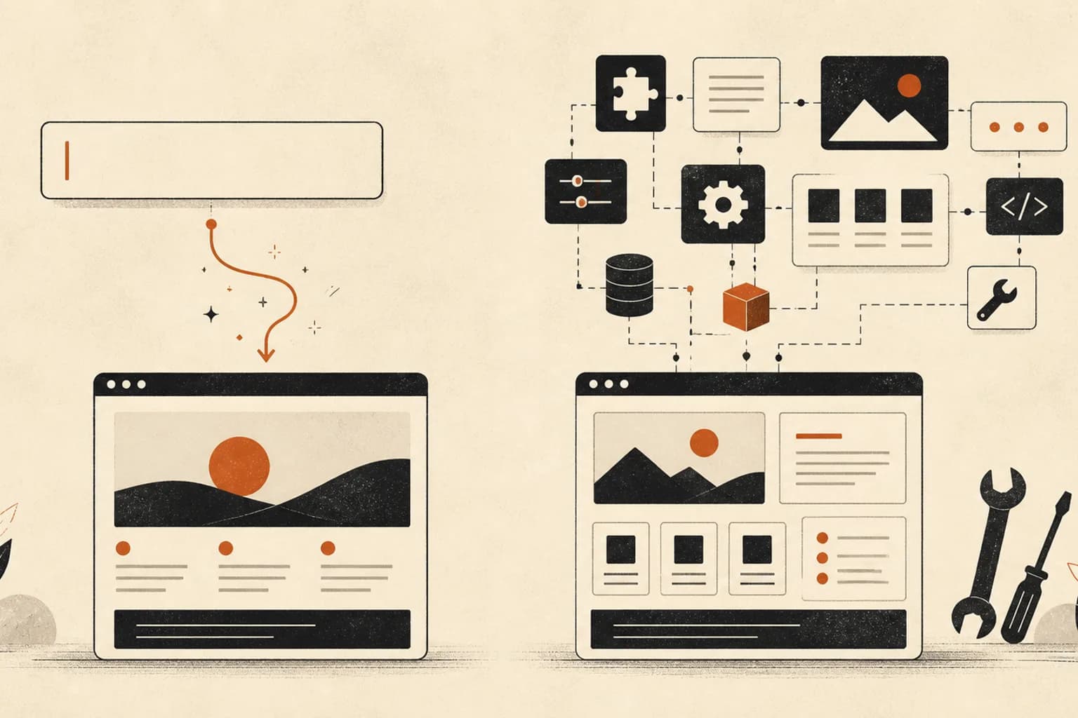 WordPress website services compared with an AI website builder for a small business