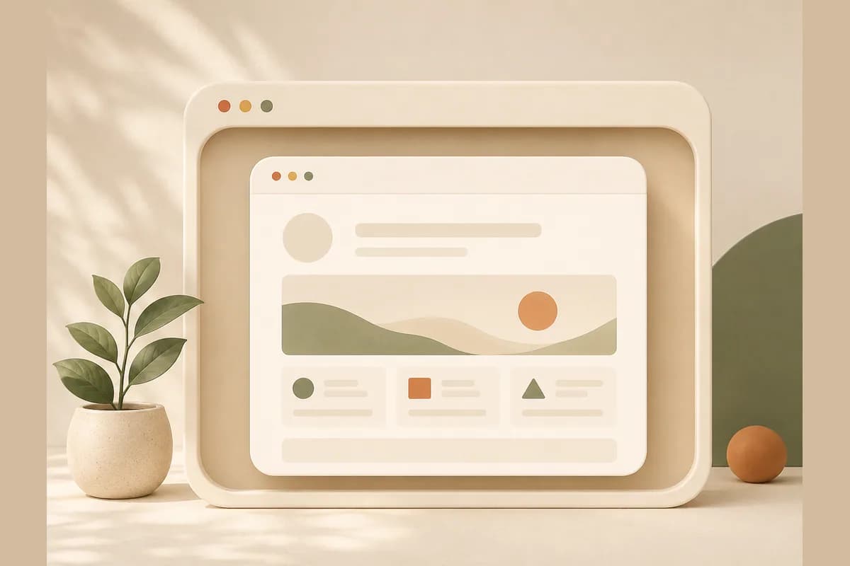 A browser window mockup nested inside a larger blank frame, representing a website tool rebranded under an agency's own shell.