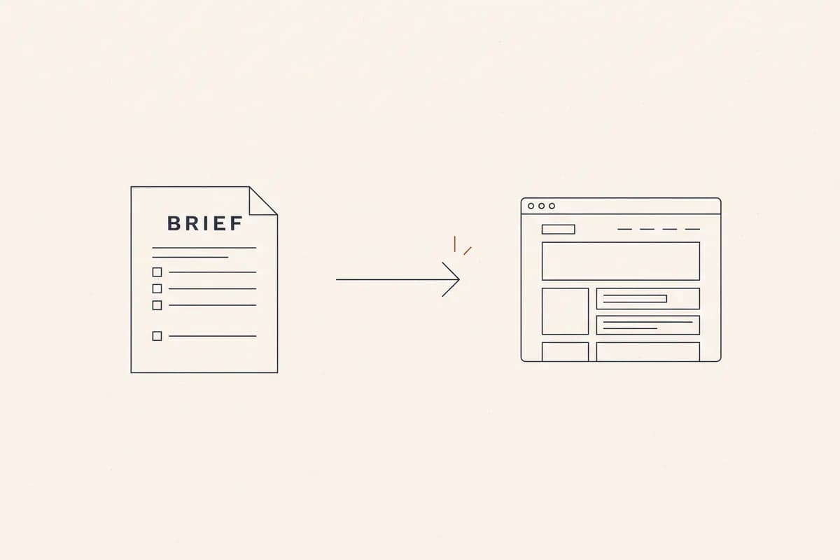 Two paths to a website: writing a full brief for a service, or going straight from one sentence to an AI website builder