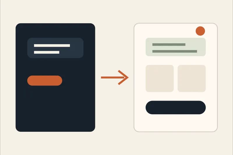 A prompt panel turning into a complete business website inside a browser window