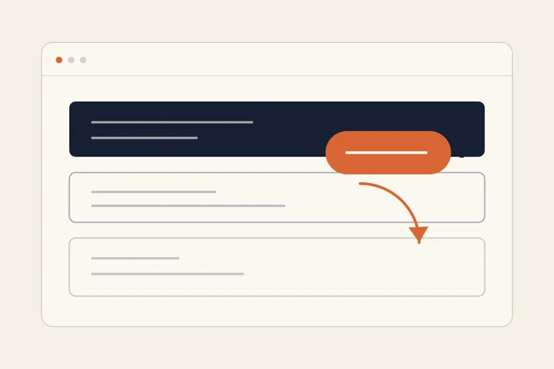A focused website editing workflow where one prompt changes one selected section while the rest of the page remains intact