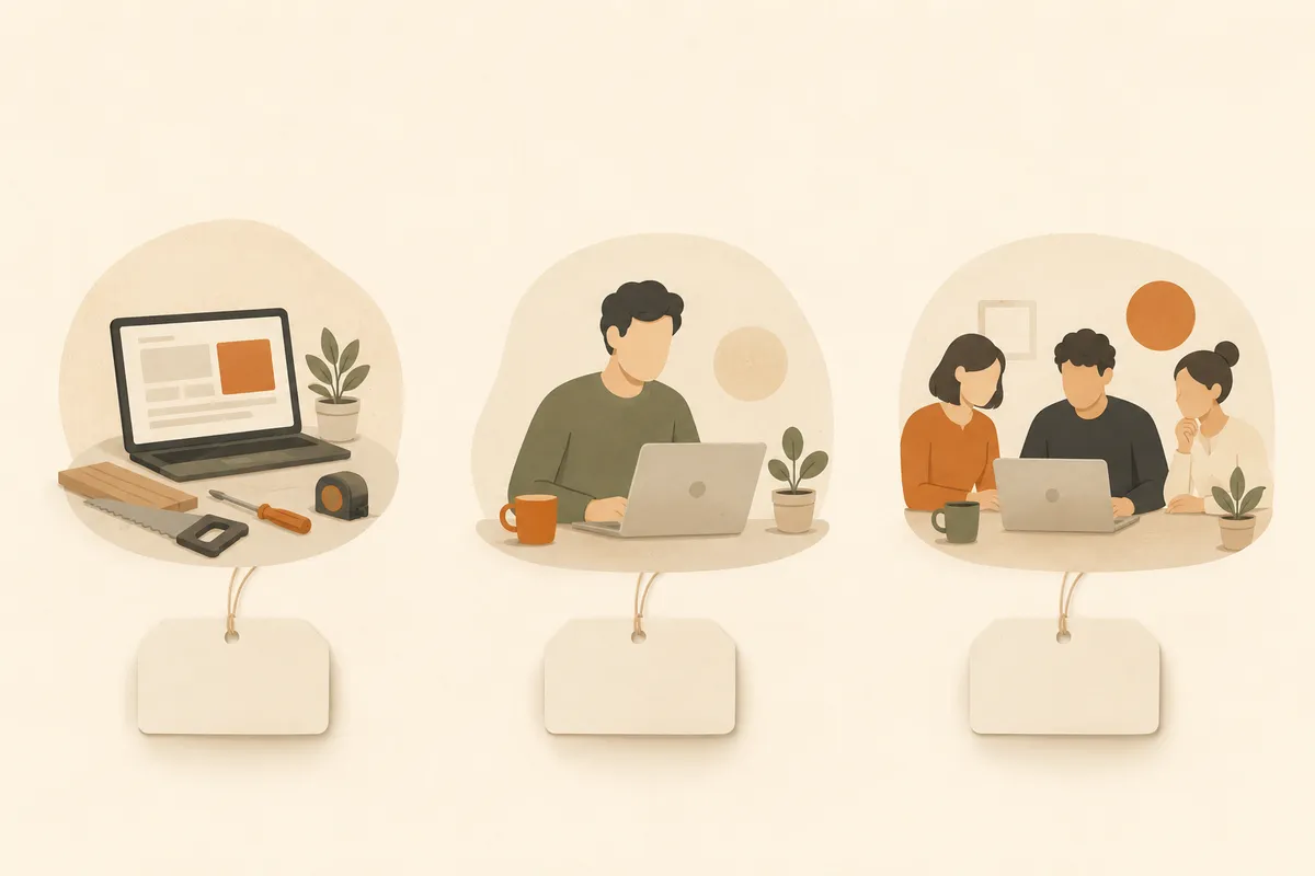 Three routes to a website: builder, freelancer, agency
