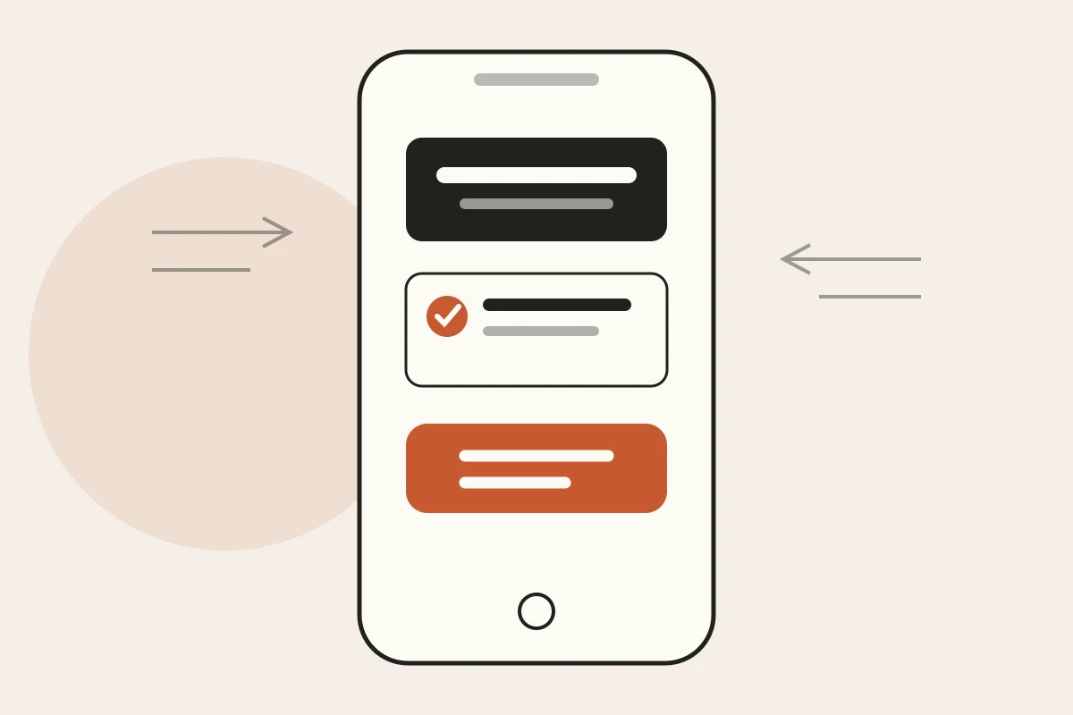Mobile website layout with a concise headline, proof card, and prominent contact action
