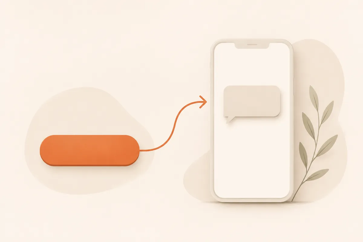 A website call to action leading to a WhatsApp chat